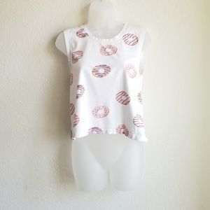 Darling Blue Pink Donut Crop top